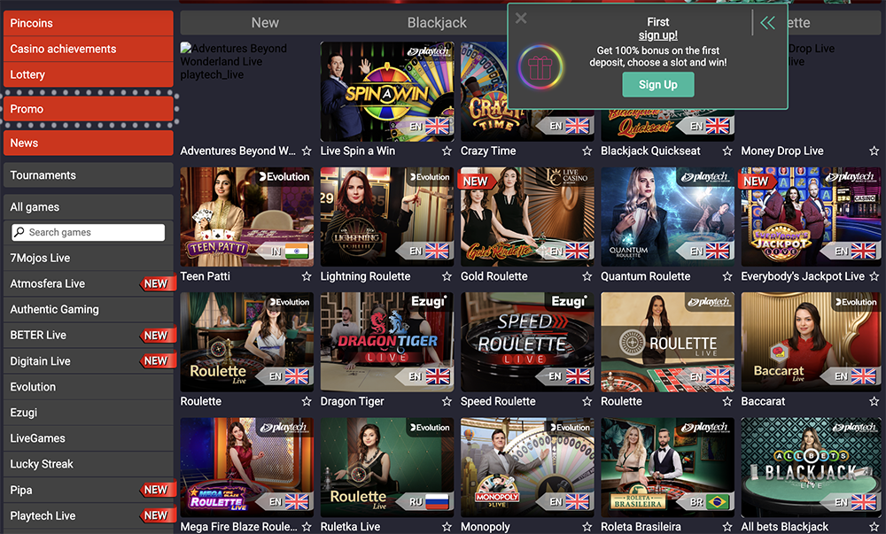 pinup casino website